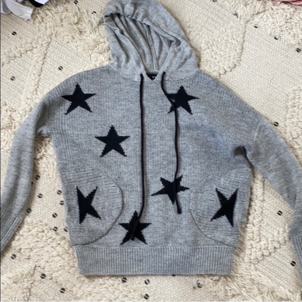 Vici Gray and Black Star Women's Cowl Sweater